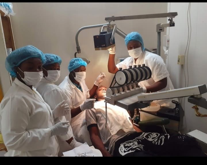 The Beridel Dental team caring for a patient in Yaoundé